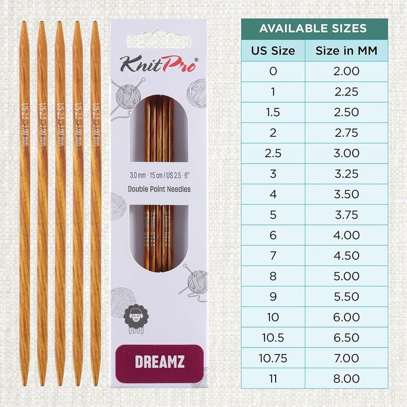 Knit Pro Dreamz Double Pointed Needles 6" (15cm) | US Size 2.5 (3mm) - Image 3